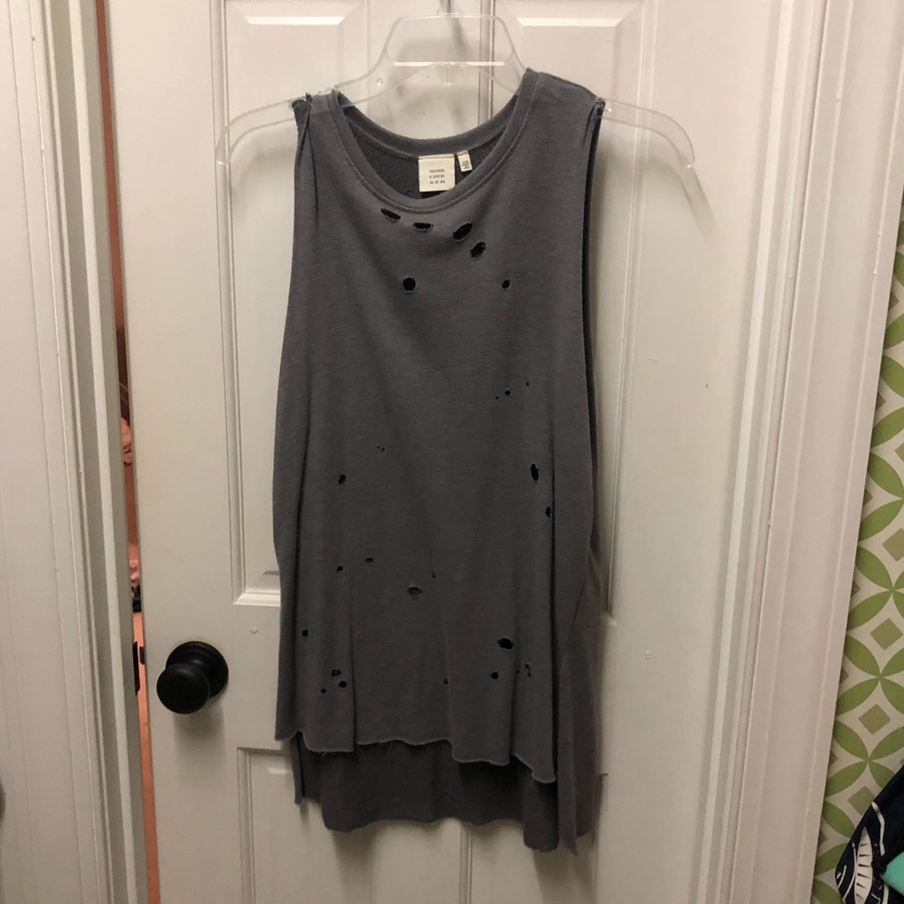 Gray Good Luck Gem Top